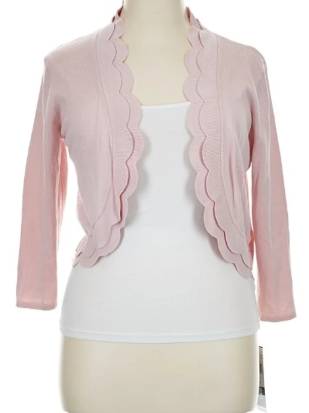 Perceptions Pale Pink Scallop-Trim Shrug Size XL NWT Balletcore - Picture 1 of 3